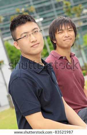 Portrait of two asia man