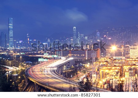 Hong Kong Bridge of transportation , container pier