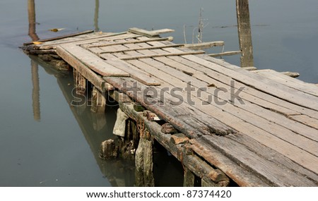 broken wood bridge