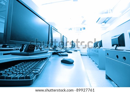 workplace room with computers