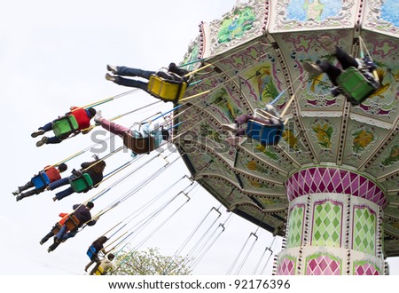 chain swing ride in amusement park