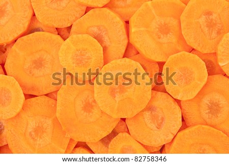 Healthy natural food, background. Carrots slices. More background of fruits and vegetables in my portfolio.
