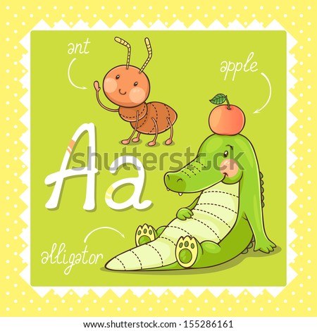 Colorful and cute kids alphabet letter A Colorful and cute kids alphabet letter A