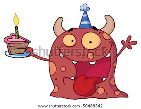 stock-vector-birthday-monster-wearing-a-party-hat-and-holding-a-slice-of-cake-50488342.jpg