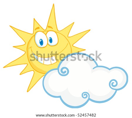 cartoon sun and clouds. stock vector : Cartoon