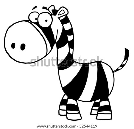 And White Zebra Cartoon