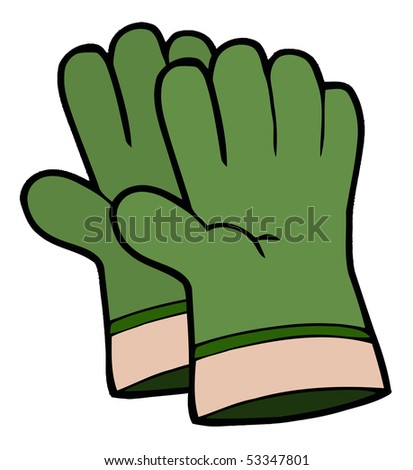 Gardening Gloves on Stock Vector   Gardening Tools Pair Of Green Gardening Hand Gloves