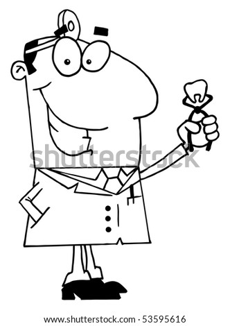 Clipart Illustration Of An Outlined Dentist - 53595616 : Shutterstock