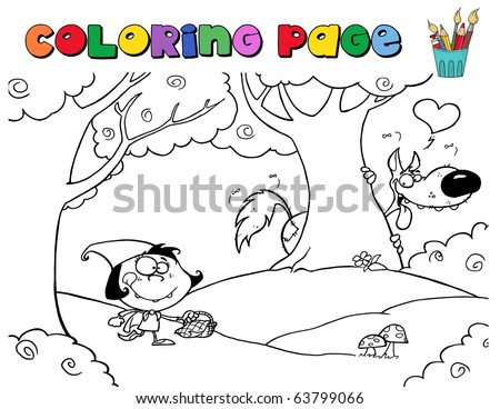 Coloring Pages Wolf. stock vector : Coloring Page