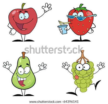 fruits and vegetables cartoon. stock vector : Fruits Cartoon
