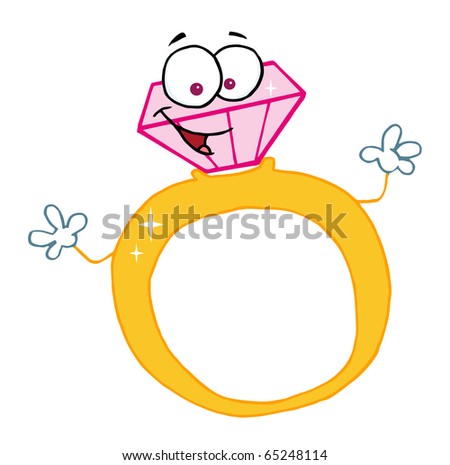 diamond ring cartoon. stock vector : Gold And Diamond Ring