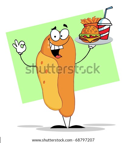 stock photo : Hot Dog Mascot