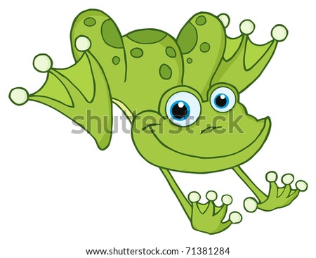 Frog Hopping Frog Stock Vector Illustration 71381284 : Shutterstock