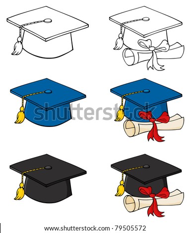 Graduation Caps-Vector Collection - 79505572 : Shutterstock