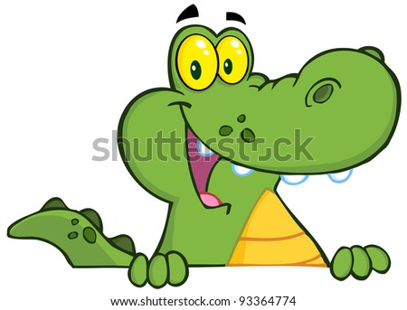 Alligator Or Crocodile Over A Sign Stock Photo 93364774 : Shutterstock