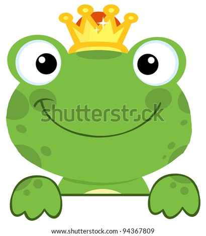 Cute Frog Prince Over A Sign Board Stock Vector 94367809 ... Cute Frog Prince Over A Sign Board Stock Vector 94367809 ...