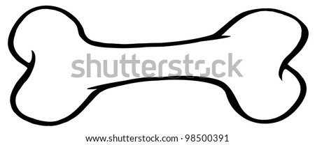 Outlined Dog Bone. Vector Illustration - 98500391 : Shutterstock