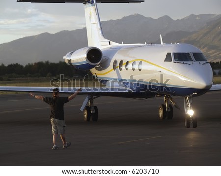 Parking a private jet at airport