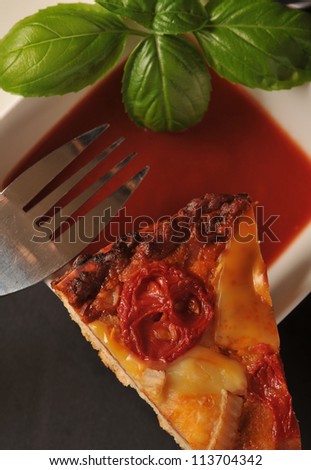 Italian pizza with tomato sauce