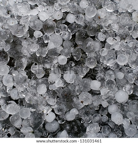 Hail stones, hailstorm frozen ice background