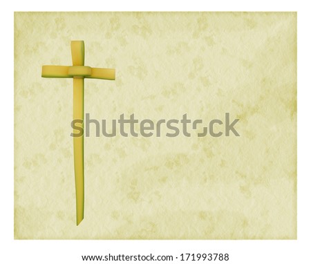 Palm leaf cross on background - ideal pre Easter etc