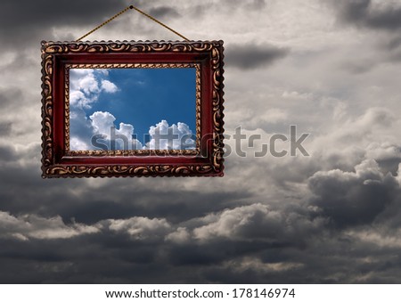 Concept. window on the weather or positive frame of mind.