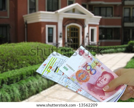 Female hand with chinese map and chinese money