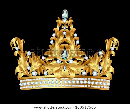 illustration of royal gold crown with jewels illustration of royal gold crown with jewels