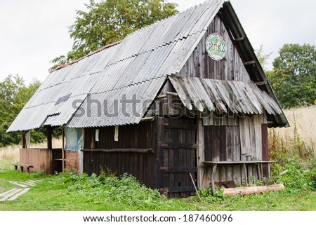 BESKIDY MOUNTAINS, POLAND - OCTOBER 10: Student shelter in Beskidy mountains, Poland on October 10, 2013. Shelters are used for primitive and short term accomodation.