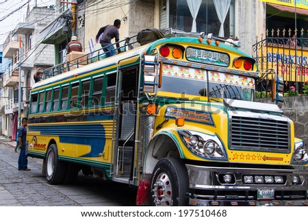 ANTIGUA, GUATEMALA - APRIL 23: : A typical Guatemalan transport \