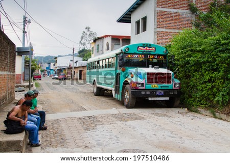 JUAYUA, El SALVADOR - MAY 05: : A typical Central American transport \
