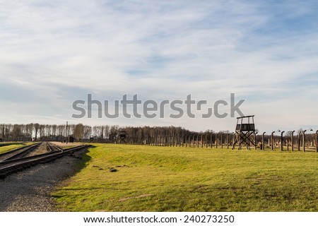 Auschwitz Camp II, a former Nazi extermination camp in Oswiecim, Poland. It was the biggest nazi concentration camp in Europe