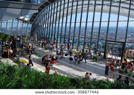 The Sky Garden at 20 Fenchurch Street , London - July 4, 2015:  Londonâ??s highest public garden