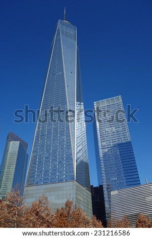 NEW YORK - NOVEMBER 3:  One World Trade Center in New York City officially opened for business on November 3, 2014.  At 1,776 feet tall, it is the tallest building in the Western Hemisphere.