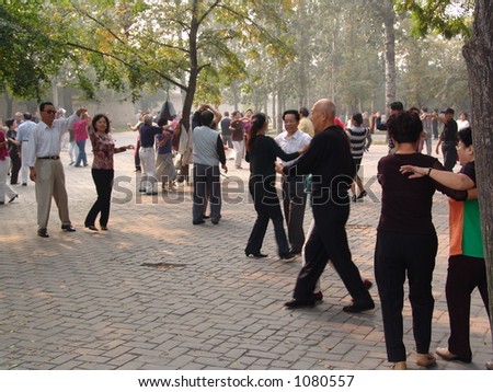 Games and dancing to music at the Temple of Heaven in Beijing, China