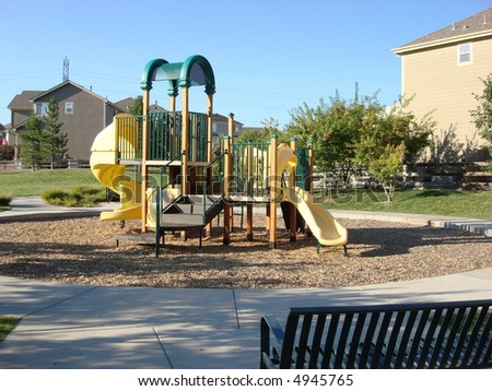 Typical Neighborhood Pocket Park in a safe suburban neighborhood in the USA