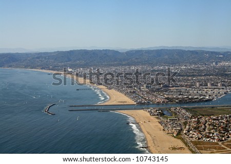 Aerial View of Santa Monica and Marina Del Rey, California