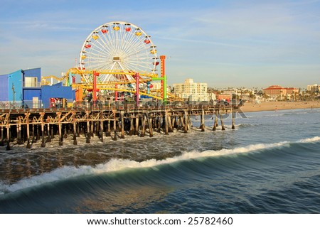 Southern California and the amusement pier at Santa Monica Beach
