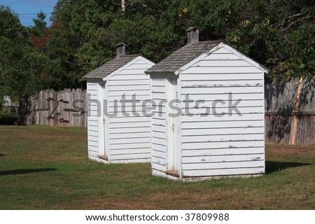 Historic Ft. Wilkins in Copper harbor, Michigan.  The outhouses.