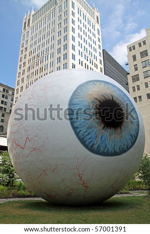 CHICAGO - JULY 7:  Artist Tom Tasset debutes his 30 foot tall fiberglass sphere called \