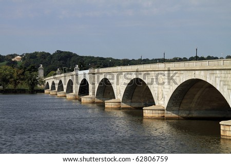 Beautiful Arlington memorial Bridge and Potomac River in Washington, DC