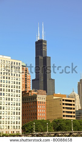 CHICAGO, ILLINOIS - JULY 16: Image of the Willis Tower (formerly known as the Sears Tower). The name change was announced on July 16, 2009 in Chicago, Illinois to great protest.