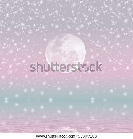Abstract moon and star
