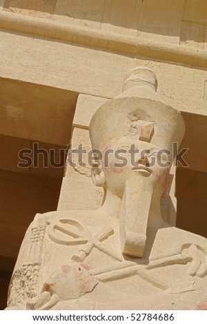 Egyptian Queen Hatshepsut, the female Pharaoh, in her mortuary temple at Deir-el-Bahri,Egypt