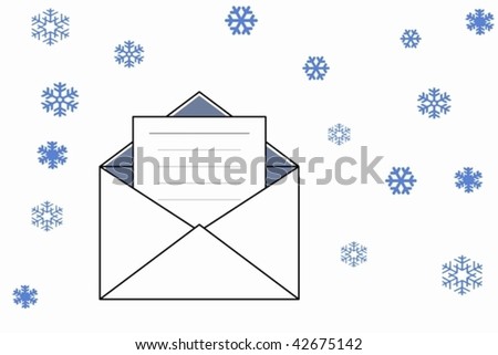 holiday postcard with snowflakes for your very kind letter