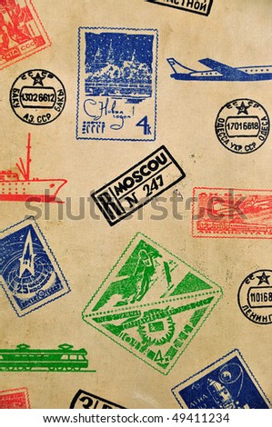 Cover of old stamp album isolated on a white background