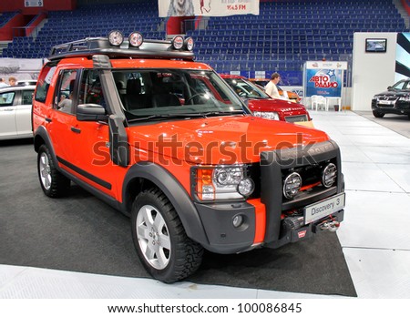 UFA, RUSSIA - JUNE 10: English motor car Land Rover Discovery on display at the annual Motor show \
