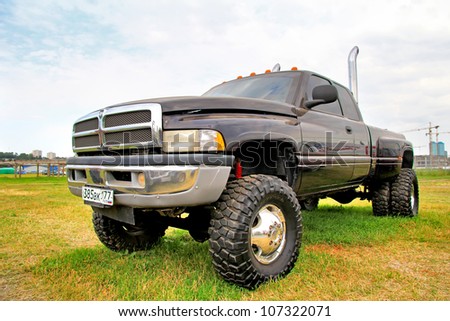 MOSCOW, RUSSIA - JULY 6: American off-road truck Dodge Dakota exhibited at the annual International Motor show Autoexotica on July 6, 2012 in Moscow, Russia.