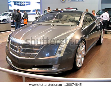 MOSCOW, RUSSIA - SEPTEMBER 1: Hybrid concept car Cadillac ELR on display at the Moscow International Motor Show (MIMS) on September 1, 2010 in Moscow, Russia.