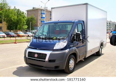 UFA, RUSSIA - MAY 14, 2012: Fiat Ducato commercial van at the city street.